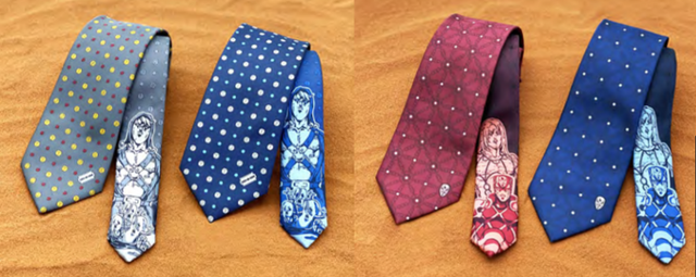TVアニメ『ジョジョの奇妙な冒険 黄金の風』コラボ　ネクタイ 各￥1,990(税抜) （C）LUCKY LAND COMMUNICATIONS/集英社・ジョジョの奇妙な冒険 GW 製作委員会