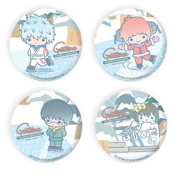 「銀魂×Sanrio characters 　トレーディング缶バッジ～スケート～」550 円（税込）（C） 空知英秋/集英社・テレビ東京・電通・BNP・アニプレックス