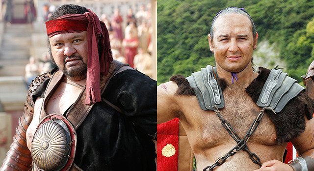 曙（アケボニウス役）＆琴欧洲（コトオウシュヌス役）／『テルマエ・ロマエII』-(C) 2014「テルマエ・ロマエII」製作委員会