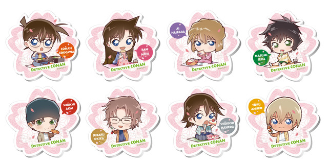 『名探偵コナン』ブラインド桜型アクリルバッジ(全8種)：1点500円(税別)（C）青山剛昌／小学館・読売テレビ・TMS 1996