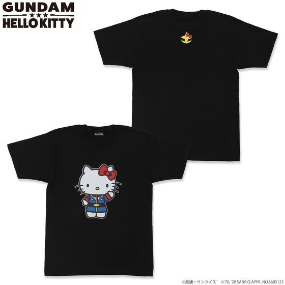 「ガンダム VS ハローキティ 和解企画　フルカラーTシャツ」各3,850円（税込）（C）創通・サンライズ （C）'76,'20 SANRIO（L)