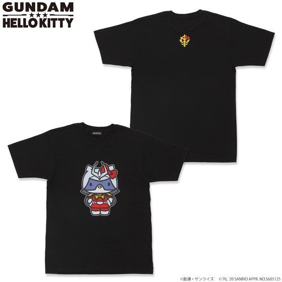 「ガンダム VS ハローキティ 和解企画　フルカラーTシャツ」各3,850円（税込）（C）創通・サンライズ （C）'76,'20 SANRIO（L)