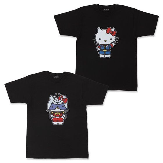 「ガンダム VS ハローキティ 和解企画　フルカラーTシャツ」各3,850円（税込）（C）創通・サンライズ （C）'76,'20 SANRIO（L)