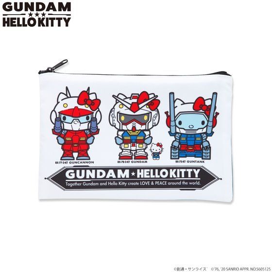 「ガンダム VS ハローキティ 和解企画 ポーチ」1,650円（税込）（C）創通・サンライズ （C）'76,'20 SANRIO（L)