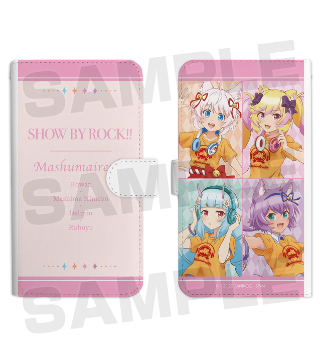 「SHOW BY ROCK!! POP UP SHOP in TOWER RECORDS」描き下ろしイラスト ヘッドフォンver. 手帳型スマホケース（全1種）3,500円（税別）（C）2012, 2020 SANRIO CO., LTD. APPROVAL NO. S604813SHOW BY ROCK!! 製作委員会 M