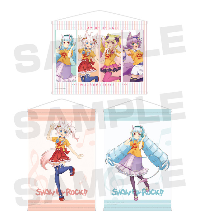 「SHOW BY ROCK!! POP UP SHOP in TOWER RECORDS」描き下ろしイラスト ヘッドフォンver. タペストリー（全3種）各3,000円（税別）（C）2012, 2020 SANRIO CO., LTD. APPROVAL NO. S604813SHOW BY ROCK!! 製作委員会 M