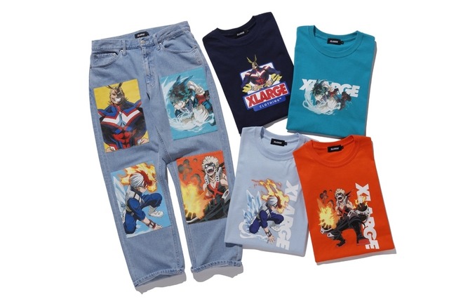 【S/S TEE】各5,500円（税抜）／【My Hero Academia DENIM PANTS】20,000円（税抜）（C）堀越耕平／集英社・僕のヒーローアカデミア製作委員会