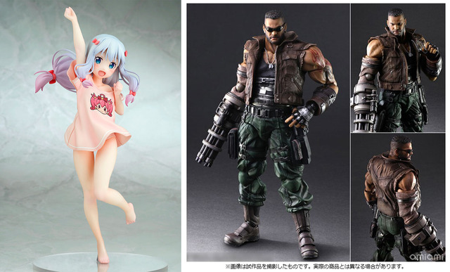 「エロマンガ先生 和泉紗霧 エンディングmode イベント限定メルルTシャツVer. 1/7スケール完成品フィギュア」参考価格：14,000円（C）2016 伏見つかさ/KADOKAWA アスキー・メディアワークス/EMP ＆ 「ファイナルファンタジー VII リメイク PLAY ARTS改 バレット・ウォーレスVersion 2」参考価格：16,280円（C）1997， 2020 SQUARE ENIX CO.， LTD. All Rights Reserved. CHARACTER DESIGN： TETSUYA NOMURA/ROBERTO FERRARI