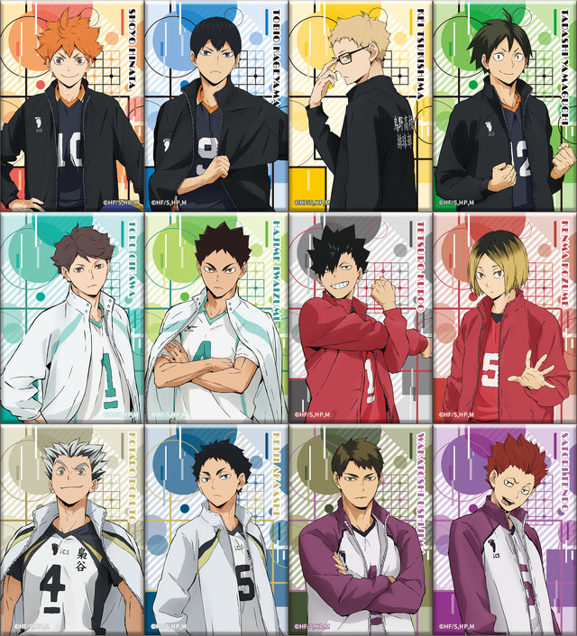 『ハイキュー!! TO THE TOP　BIGトレーディングスクエア缶マグネット』12個入りセット 6,600円（税込）（C）古舘春一／集英社・「ハイキュー!!」製作委員会・MBS