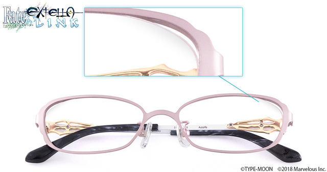 「「Fate/EXTELLA LINK」コラボレーション眼鏡」各15,400円（税抜）（C）TYPE-MOON　（C）2018 Marvelous Inc.