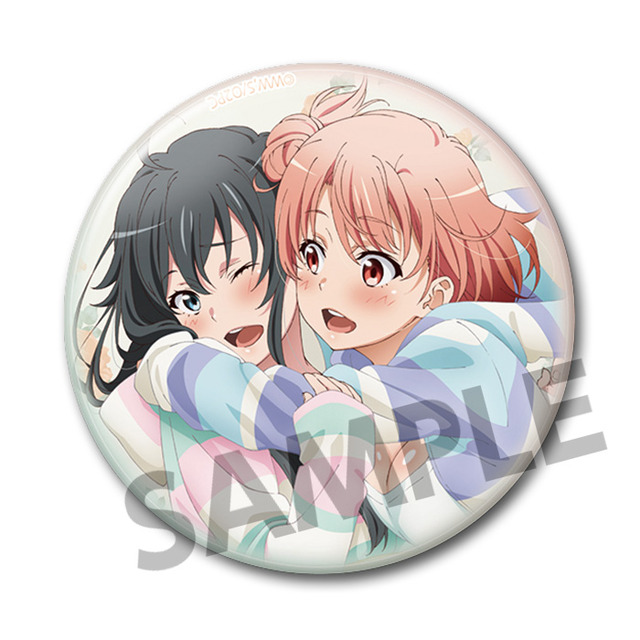 『やはり俺の青春ラブコメはまちがっている。』76mm缶バッジ 8種（各500円・税別）（C）渡 航、小学館／やはりこの製作委員会はまちがっている。続（C）渡 航、小学館／やはりこの製作委員会はまちがっている。完