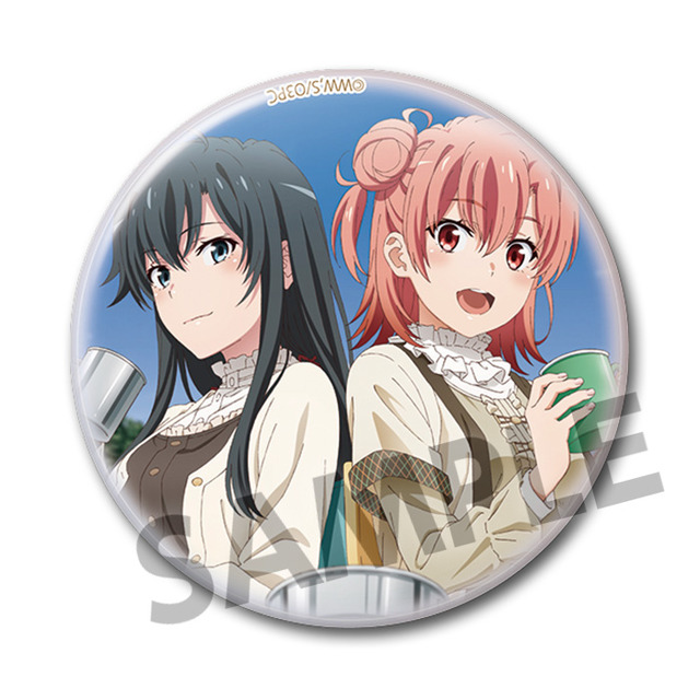 『やはり俺の青春ラブコメはまちがっている。』76mm缶バッジ 8種（各500円・税別）（C）渡 航、小学館／やはりこの製作委員会はまちがっている。続（C）渡 航、小学館／やはりこの製作委員会はまちがっている。完