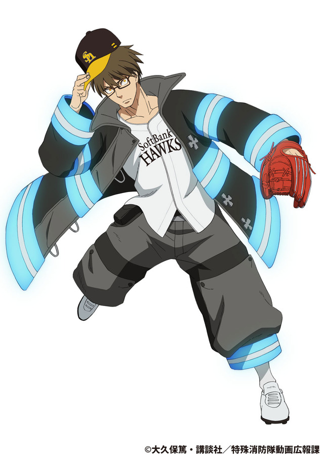 『炎炎ノ消防隊　弐ノ章』パ・リーグコラボイラスト 武久 火縄（C）大久保篤・講談社／特殊消防隊動画広報課