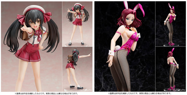 「アイドルマスター シンデレラガールズ アンビシャスティーン 的場梨沙 1/7スケール完成品フィギュア」参考価格：17,380円(税込)（C）BANDAI NAMCO Entertainment Inc.＆「B-style コードギアス 反逆のルルーシュ 紅月カレン バニーVer. 1/4スケール完成品フィギュア」参考価格：26,400円(税込)（C）SUNRISE／PROJECT L-GEASS　Character Design（C）2006-2017 CLAMP・ST