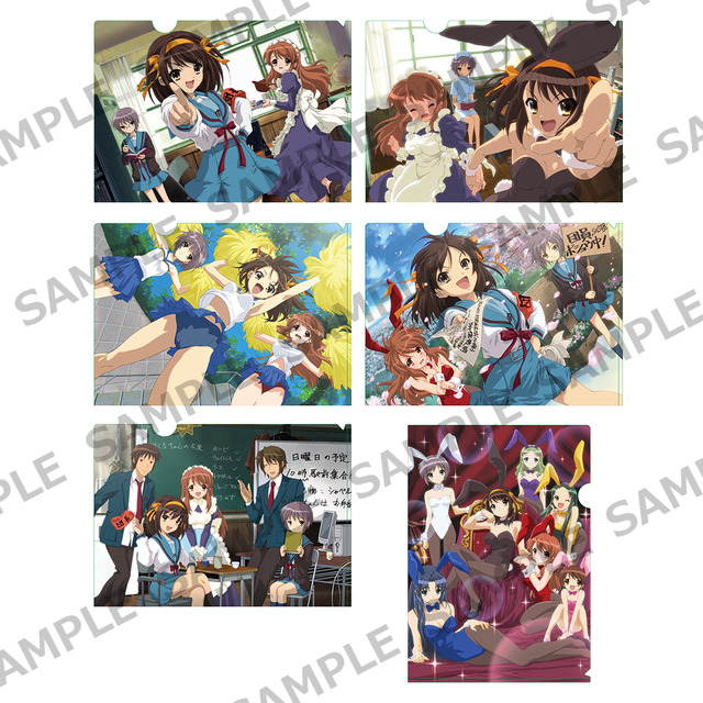 「トレーディングクリアファイル（全6種）」各440円（税込）（C）2006 谷川流・いとうのいぢ／ＳＯＳ団（C）2007，2008，2009 谷川流・いとうのいぢ／ＳＯＳ団