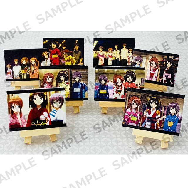 「エンドレスミニキャンバスアート（全8種）」各880円（税込）（C）2006 谷川流・いとうのいぢ／ＳＯＳ団（C）2007，2008，2009 谷川流・いとうのいぢ／ＳＯＳ団