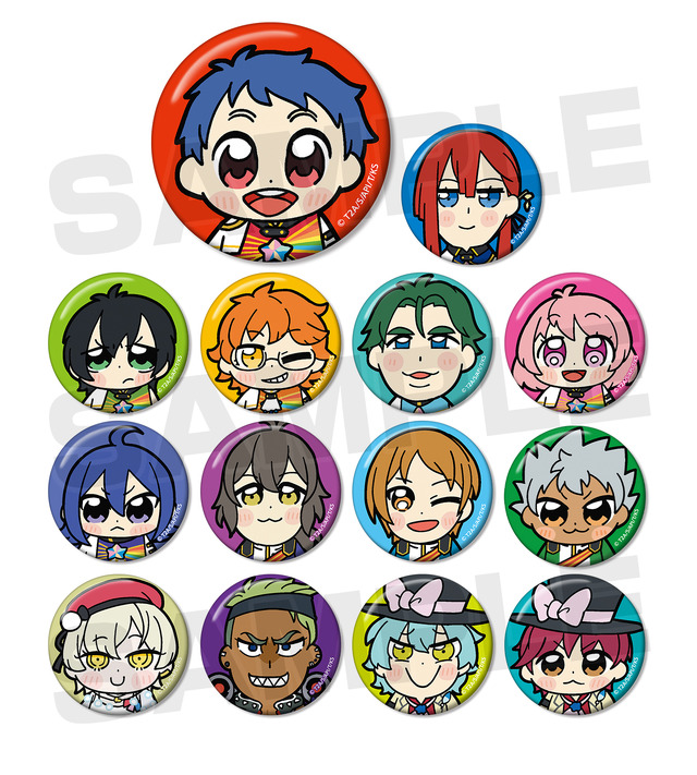 「KING OF PRISM × 大川ぶくぶ トレーディング缶バッジ」単品：400円(税別)　BOX：5,600円（税別）（C）Ｔ－ＡＲＴＳ / syn Sophia / エイベックス・ピクチャーズ / タツノコプロ / キングオブプリズムSSS製作委員会