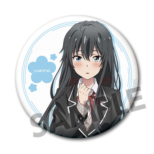 「76mm缶バッジ」500円（税別）（C）渡 航、小学館／やはりこの製作委員会はまちがっている。続（C）渡 航、小学館／やはりこの製作委員会はまちがっている。完