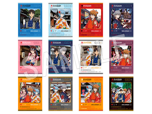 「エヴァンゲリオン京都基地　インスタントフォト風ブロマイドセット（全6種 ※2枚入）」400円（税抜）（C）カラー