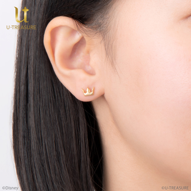 「【キングダム ハーツ】ソラ クラウン ピアス」各0.5セット7,150円（シルバー,イエローゴールドコーティング）、27,500円（K18イエロー/ホワイト/ピンクゴールド）（C）Disney （C）U-TREASURE
