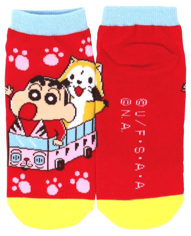 「クレヨンしんちゃん＆ラスカル」コラボレーショングッズ ソックス_バス（C）臼井儀人／双葉社・シンエイ・テレビ朝日・ADK（C）NIPPON ANIMATION CO., LTD.