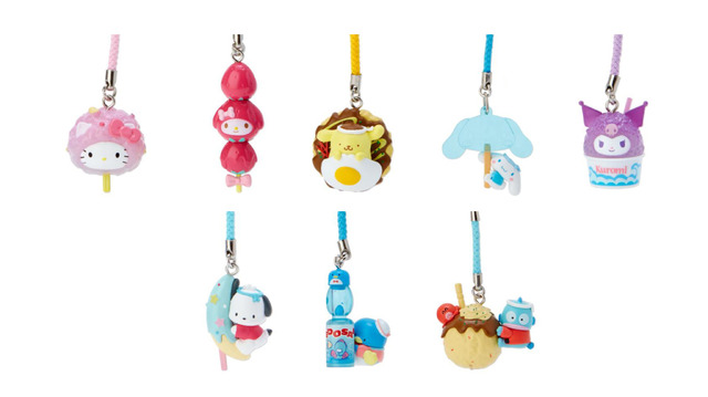 フード根付（全8種）　各770円（税込）（C）'76,'79,'85,'88,'89,'93,'96,'01,'05,'20 SANRIO（C）'13,'20 SANRIO　S/D・G　著作（株）サンリオ