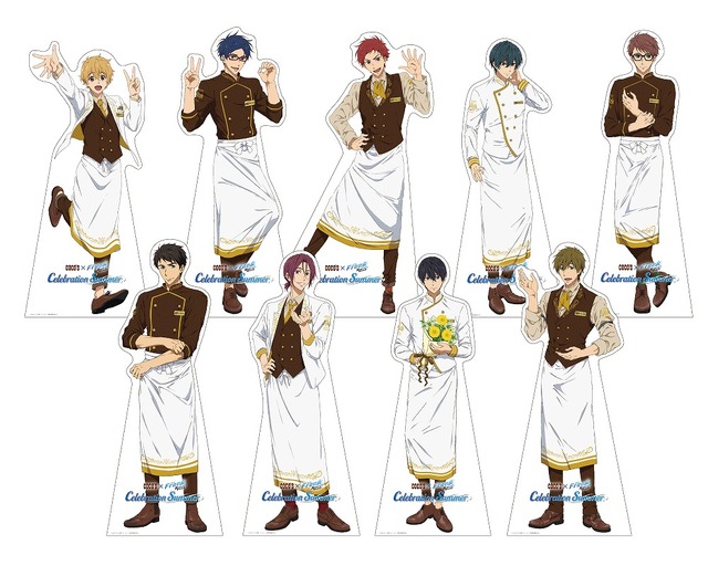 「『劇場版 Free!-Road to the World-夢』ココス コラボレーション」等身大パネル（イメージ）（Ｃ）おおじこうじ・京都アニメーション／岩鳶町後援会2019