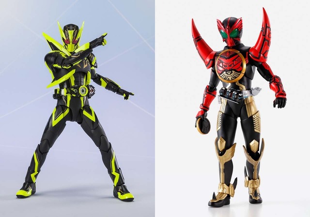 「＜開催記念商品＞S.H.Figuarts 仮面ライダーゼロワン シャイニングホッパー」6,600円（税込）（C）2019 石森プロ・テレビ朝日・ADK EM・東映／「＜開催記念商品＞S.H.Figuarts（真骨彫製法）仮面ライダーオーズ タマシー コンボ」7,150円（税込）（C）石森プロ・東映