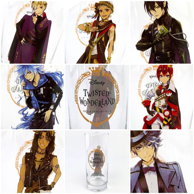 「ディズニー ツイステッドワンダーランド グラス」各1,100円（税込）(C)Disney