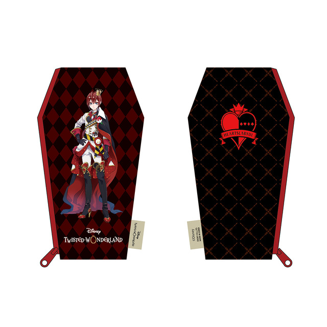 「『ディズニー ツイステッドワンダーランド』きゃらポ シリーズ 棺型ポーチ」各450円（税抜）（Ｃ）Disney