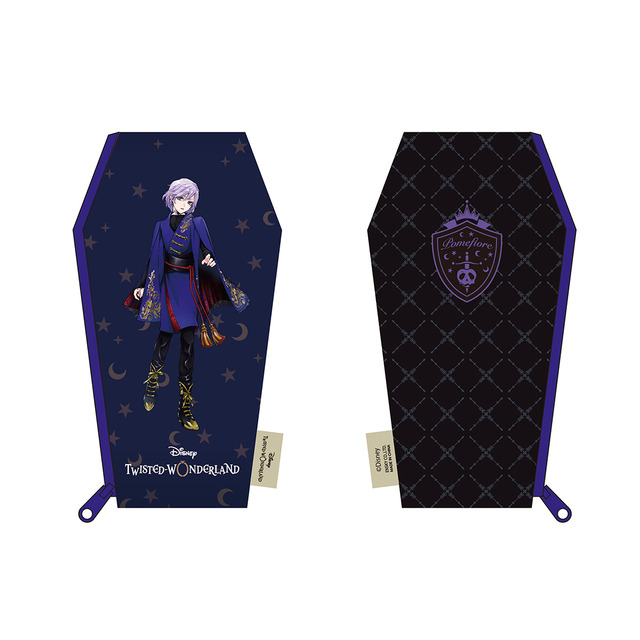 「『ディズニー ツイステッドワンダーランド』きゃらポ シリーズ 棺型ポーチ」各450円（税抜）（Ｃ）Disney