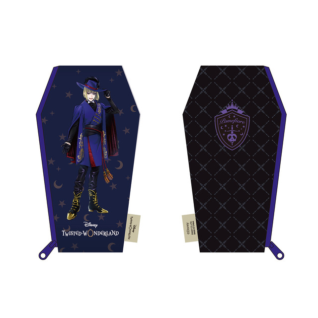 「『ディズニー ツイステッドワンダーランド』きゃらポ シリーズ 棺型ポーチ」各450円（税抜）（Ｃ）Disney
