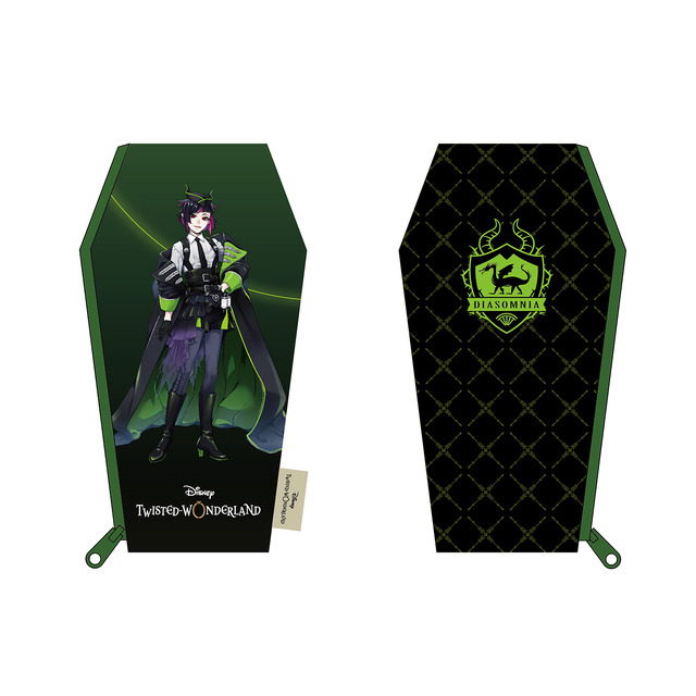 「『ディズニー ツイステッドワンダーランド』きゃらポ シリーズ 棺型ポーチ」各450円（税抜）（Ｃ）Disney