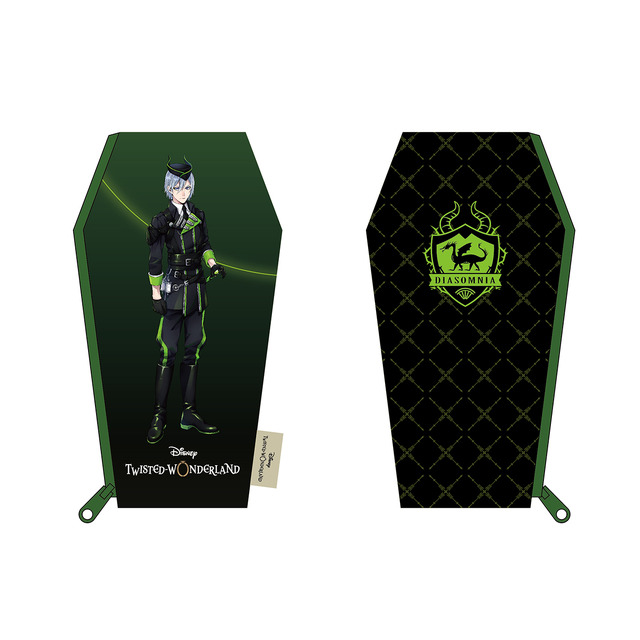 「『ディズニー ツイステッドワンダーランド』きゃらポ シリーズ 棺型ポーチ」各450円（税抜）（Ｃ）Disney