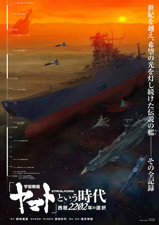 『「宇宙戦艦ヤマト」という時代 西暦 2202 年の選択』B2サイズティザービジュアルポスター（C）2012 宇宙戦艦ヤマト 2199 製作委員会（C）西崎義展/宇宙戦艦ヤマト 2202 製作委員会（C）西崎義展/宇宙戦艦ヤマト 2205 製作委員会