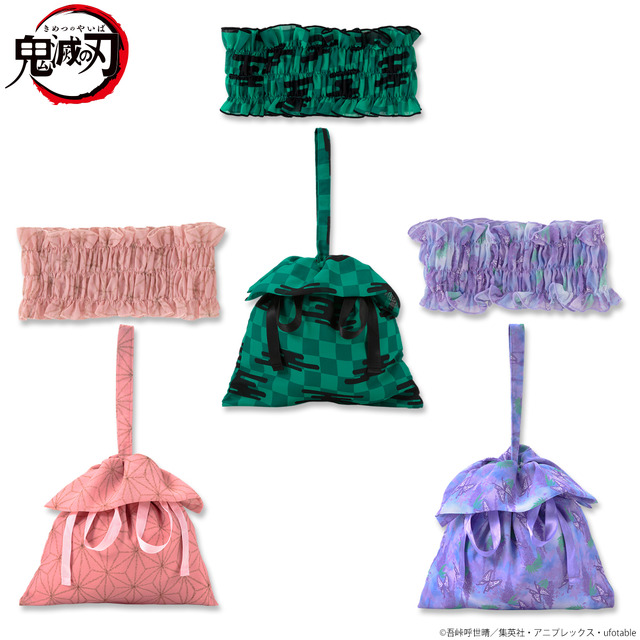 「鬼滅の刃　巾着型バッグ＆ヘアバンドセット」4,400円(税込)(送料・手数料別途)(C)吾峠呼世晴／集英社・アニプレックス・ufotable
