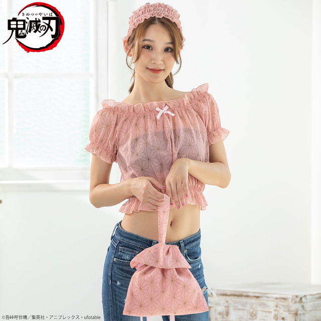 「鬼滅の刃　巾着型バッグ＆ヘアバンドセット」4,400円(税込)(送料・手数料別途)(C)吾峠呼世晴／集英社・アニプレックス・ufotable