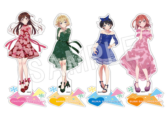 彼女、 お借りします　アクリルスタンド ドレスver.（全4種）1,500円（税別）（C）宮島礼吏・講談社／「彼女、 お借りします」製作委員会