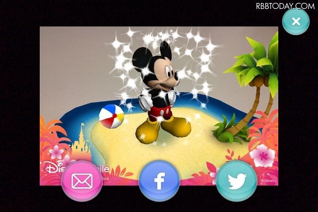 メール、Facebook、Twitterでの共有も可能