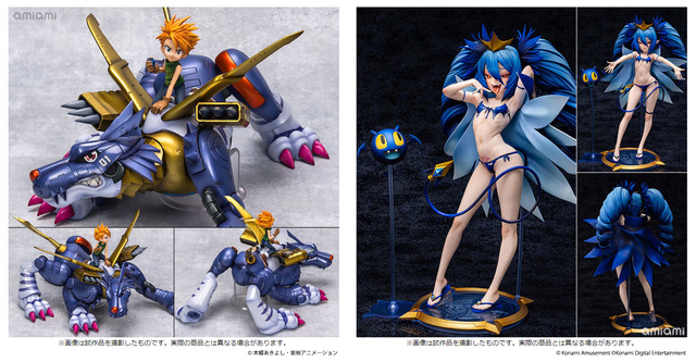 「Precious G.E.M.シリーズ デジモンアドベンチャー メタルガルルモン＆石田ヤマト 完成品フィギュア」20,350円(税込)（C）本郷あきよし・東映アニメーション／「ボンバーガール アクア 1/6スケール 完成品フィギュア」21,780円(税込)（C）Konami Amusement （C）Konami Digital Entertainment