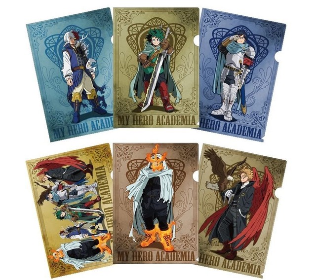 『僕のヒーローアカデミア』TOHO animation STORE クリアファイルセット Aセット（デク/飯田/轟）Bセット（エンデヴァー/ホークス/集合）各セット1,200円（税込）（C）堀越耕平／集英社・僕のヒーローアカデミア製作委員会