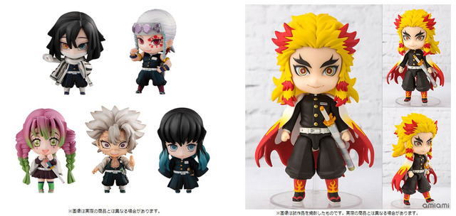 「鬼滅の刃 炭治郎と柱たちマスコットセット B」6,380円(税込)／「Figuarts mini 煉獄杏寿郎 『鬼滅の刃』」2,970円(税込)（C）吾峠呼世晴／集英社・アニプレックス・ufotable　