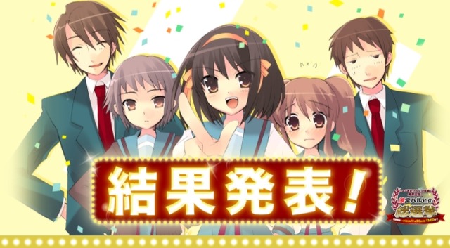 「涼宮ハルヒの総選挙」結果発表（C）Nagaru Tanigawa, Noizi Ito／KADOKAWA