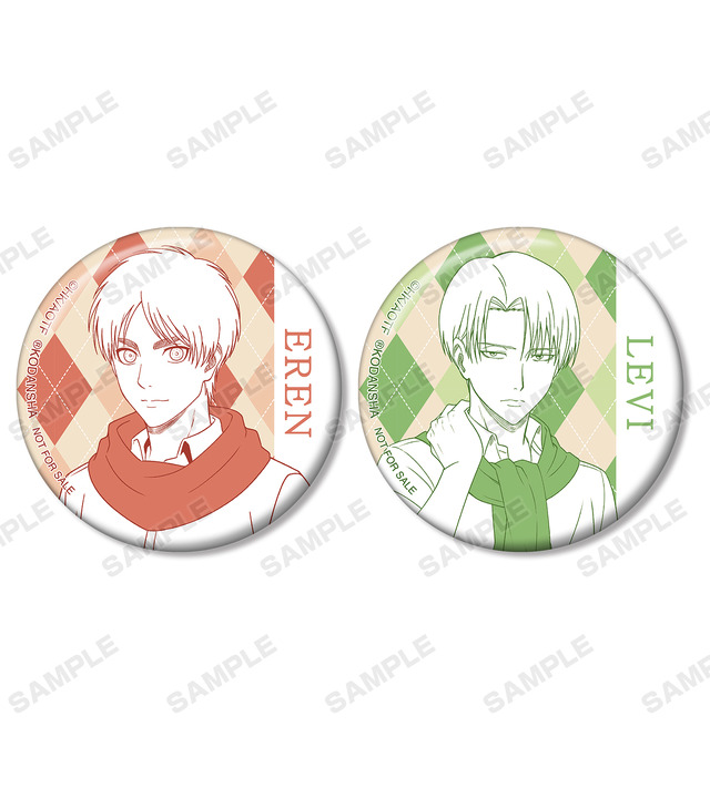 描き下ろしイラスト マフラー着用ver. トレーディング缶バッジ（全8種）※1BOX購入で「缶バッジ イベント購入特典 ver.」をプレゼント（C）諫山創・講談社／「進撃の巨人」The Final Season製作委員会 （R）KODANSHA