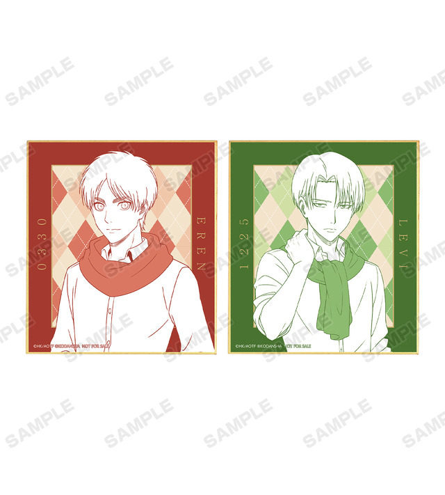 描き下ろしイラスト マフラー着用ver. トレーディングミニ色紙（全8種）※1BOX購入で「ミニ色紙 イベント購入特典 ver.」をプレゼント（C）諫山創・講談社／「進撃の巨人」The Final Season製作委員会 （R）KODANSHA