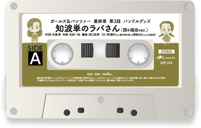 『ガールズ＆パンツァー 最終章』第3話 ムビチケ第2弾特典「知波単のラバさん（西＆福田ver.）」カセットテープ（C）GIRLS und PANZER Finale Projekt