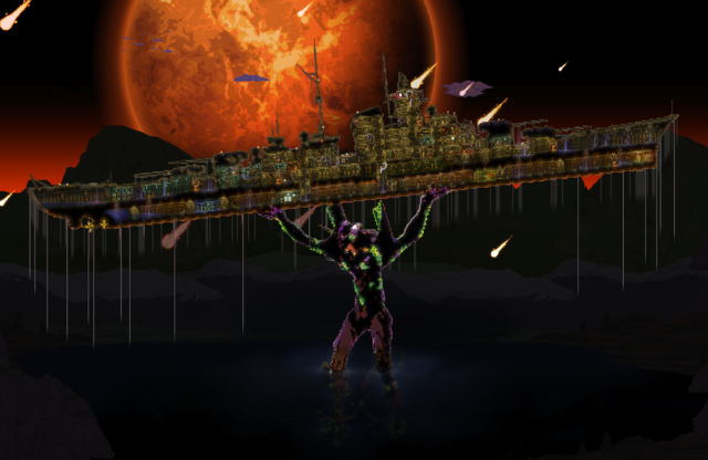 エヴァ初号機を『テラリア』で再現する強者現る！Steamコミュニティページでマップデータも公開中