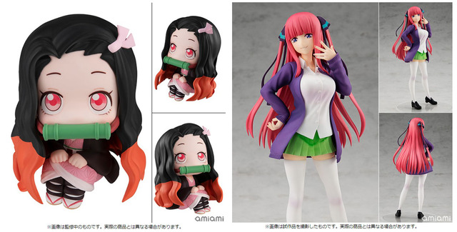 るかっぷ 鬼滅の刃 竈門禰豆子 完成品フィギュア©吾峠呼世晴／集英社・アニプレックス・ufotable／POP UP PARADE 五等分の花嫁∬ 中野二乃 完成品フィギュア©春場ねぎ・講談社／「五等分の花嫁∬」製作委員会　®KODANSHA