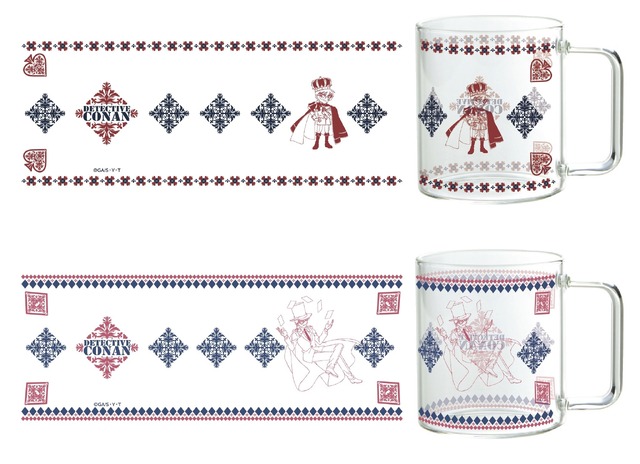 「名探偵コナン 耐熱ガラスマグカップ トランプver.」各3,080円（税込）（C）青山剛昌／小学館・読売テレビ・TMS