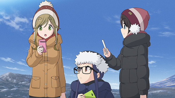 『ゆるキャン△ SEASON2』第6話「大間々岬の冬」先行場面カット（C）あfろ・芳文社／野外活動委員会